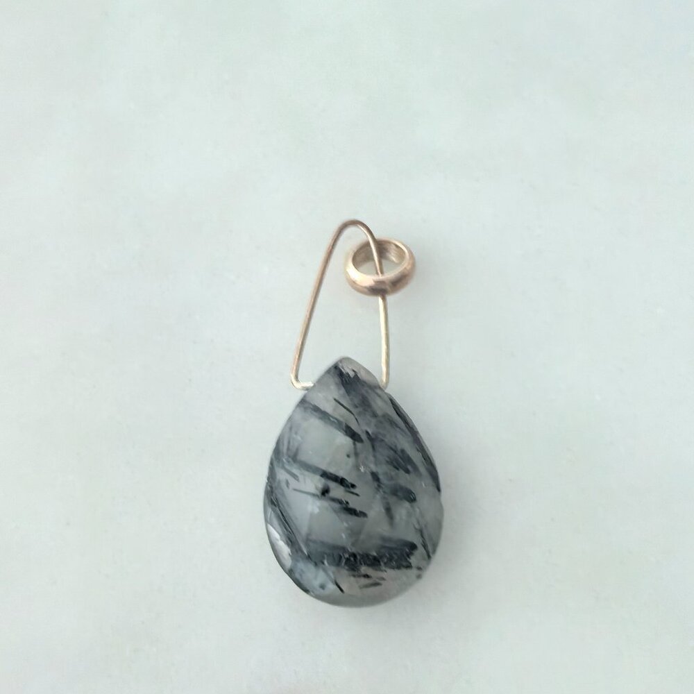 Tourmalinated Quartz Pendant Handmade